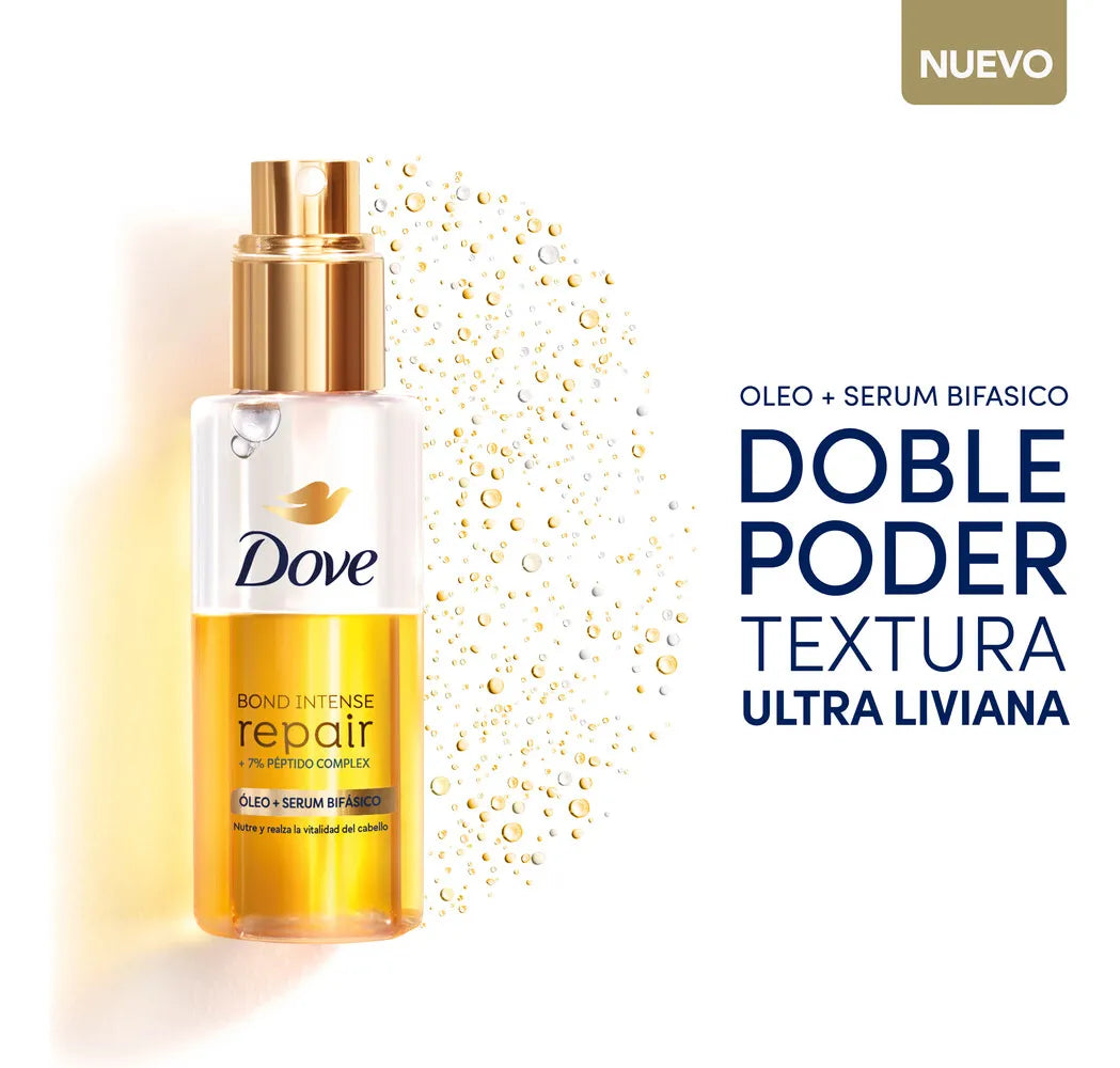 Óleo + Sérum Bifásico Dove Bond Intense Repair 110ml - Reparación Profunda y Brillo