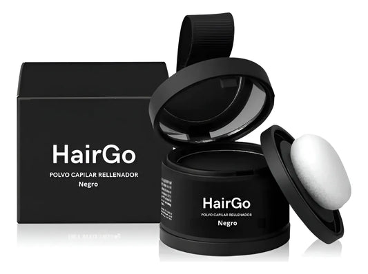 Polvo Capilar HairGo Negro 4g - Rellenador Premium Resistente al Agua y Sudor