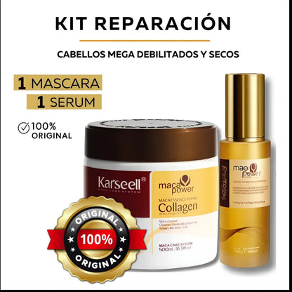 Kit Karseell Reparación Intensiva: Mascarilla 500ml + Aceite Serum Maca Power