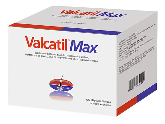 Valcatil Max x 120 Cápsulas Blandas - Suplemento Anticaída con Aminoácidos y Biotina