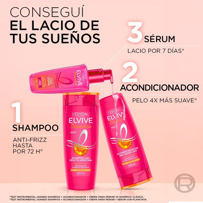 Serum L'Oréal Elvive Dream Long Liso Impecable 100ml - Anti Frizz Efecto Keratina