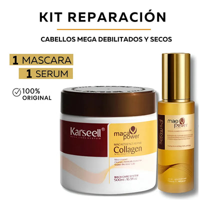 Kit Karseell Reparación Intensiva: Mascarilla 500ml + Aceite Serum Maca Power