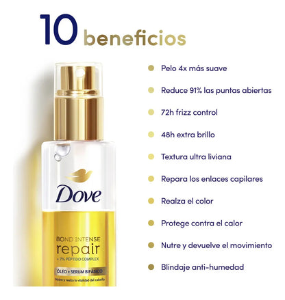 Óleo + Sérum Bifásico Dove Bond Intense Repair 110ml - Reparación Profunda y Brillo