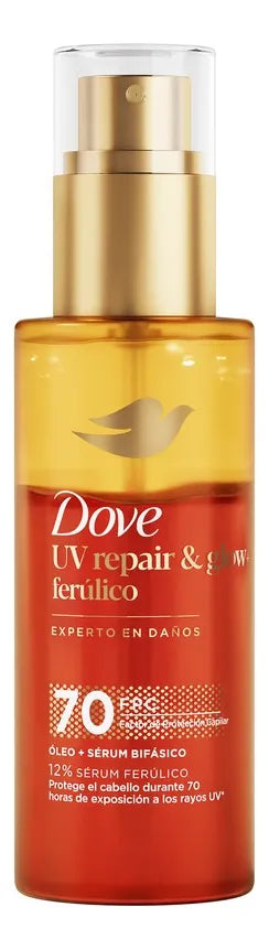 Óleo + Sérum Bifásico Dove UV Repair & Glow 110ml - Protección y Brillo Intenso