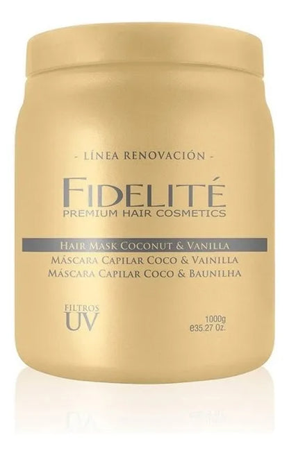 Kit 3 Máscaras Fidelité 1kg C/u - Argán, Coco y Keratina - Nutrición y Reparación