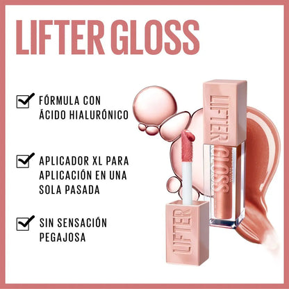 Brillo Labial Hidratante Maybelline Lifter Gloss con Ácido Hialurónico - Tono Topaz