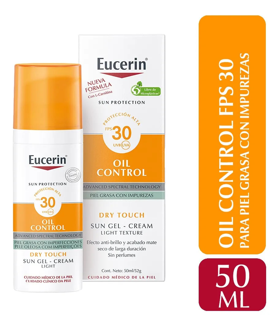 Eucerin Sun Gel-Cream Oil Control Toque Seco FPS 30 - Protector Solar Facial para Piel Grasa 50ml