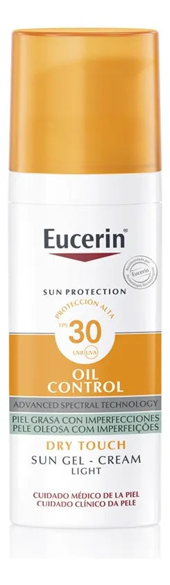 Eucerin Sun Gel-Cream Oil Control Toque Seco FPS 30 - Protector Solar Facial para Piel Grasa 50ml