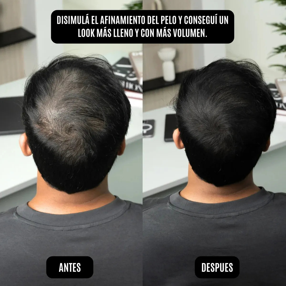 Polvo Capilar HairGo Negro 4g - Rellenador Premium Resistente al Agua y Sudor