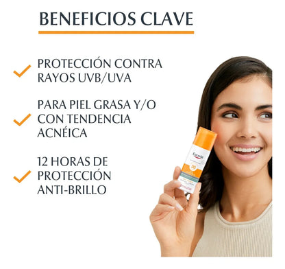 Eucerin Sun Gel-Cream Oil Control Toque Seco FPS 30 - Protector Solar Facial para Piel Grasa 50ml