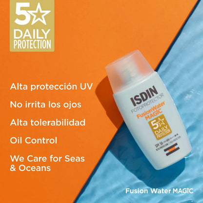 ISDIN Fotoprotector Fusion Water Magic SPF 50 - Protector Solar Facial Ultra Ligero 50ml