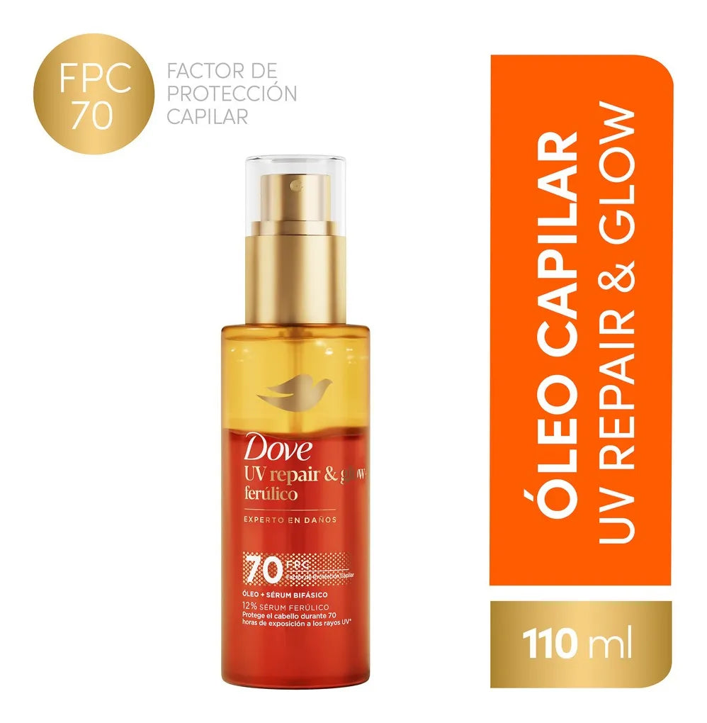 Óleo + Sérum Bifásico Dove UV Repair & Glow 110ml - Protección y Brillo Intenso
