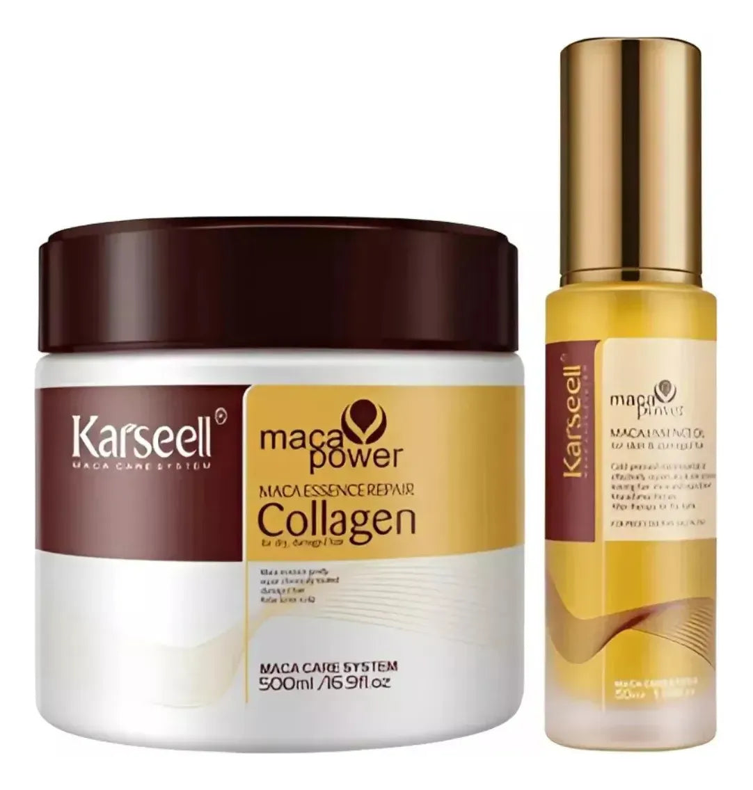 Kit Karseell Reparación Intensiva: Mascarilla 500ml + Aceite Serum Maca Power