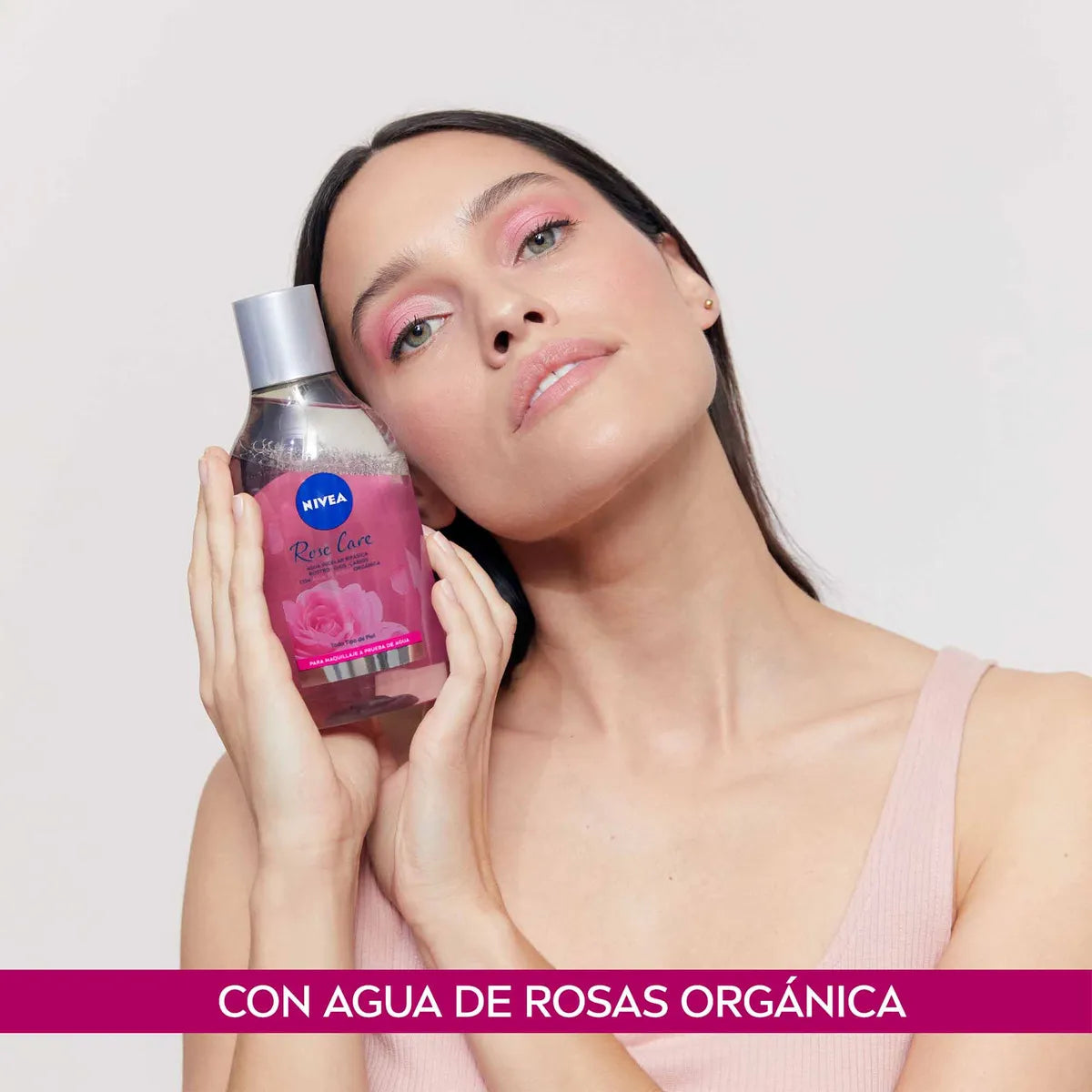 Agua Micelar Bifásica NIVEA Rose Care - Limpiador y Desmaquillante para Todo Tipo de Piel 400ml