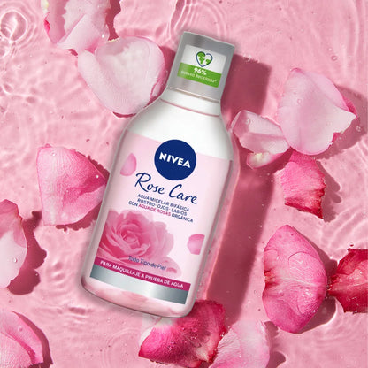 Agua Micelar Bifásica NIVEA Rose Care - Limpiador y Desmaquillante para Todo Tipo de Piel 400ml