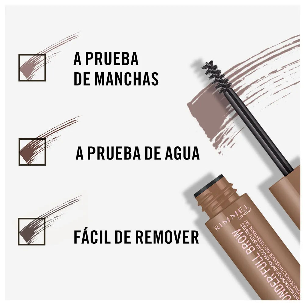 Mascara de Cejas Rimmel London Wonder'full Brow - Tono 001 Marrón Clarito